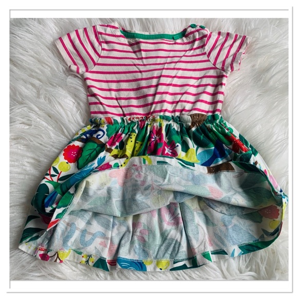 Mini Boden Hotchpotch Jersey Dress Green Pink 2T - Picture 6 of 7